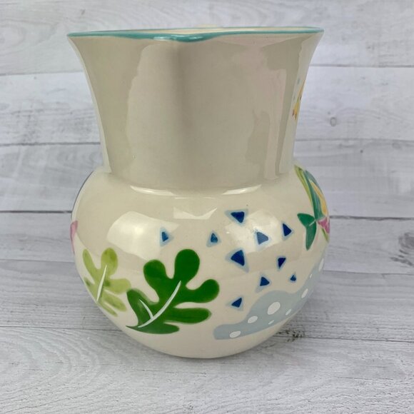 Studio Nova BARRIER REEF Y2310 Two Fish Aqua Trim Stoneware 60 oz 7" Pitcher - Picture 5 of 9